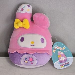 Sanrio My Melody Pink and Purple Plush Toy Squismallows NWT